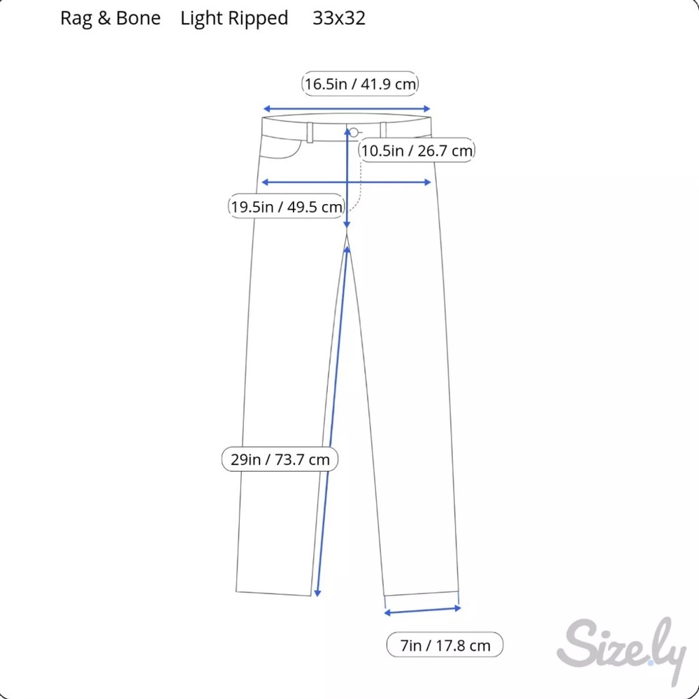 Rag & Bone Fit 2 Slim Fit Jeans 33x29 (Tag 33x32) Stretch Denim Straight Leg - Picture 14 of 14